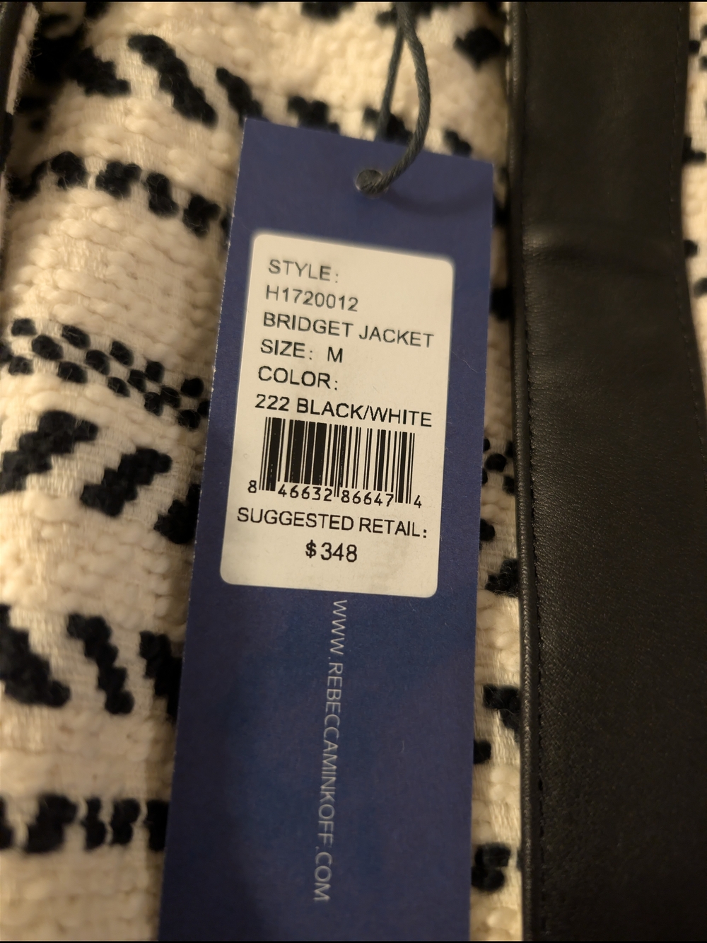 NWT Rebecca Minkoff Bridget Jacket Leather Trim Knit Tweed Size M - Picture 11 of 13